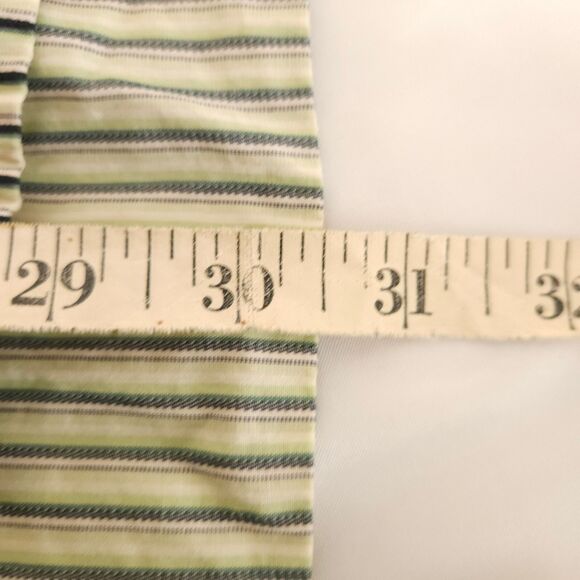 VTG Banana Republic Mens Large Green Striped Long Sleeve Button Down Shirt - Picture 8 of 8